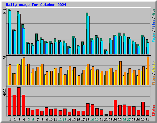 Daily usage for October 2024