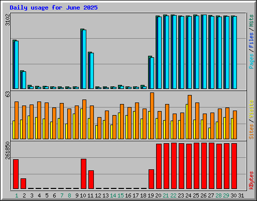 Daily usage for June 2025