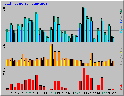 Daily usage for June 2026