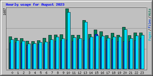 Hourly usage for August 2023