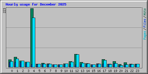 Hourly usage for December 2025