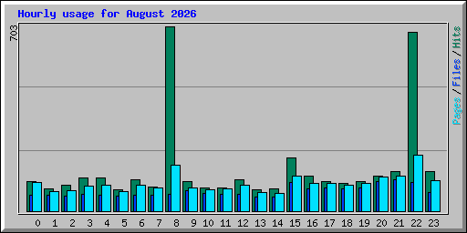 Hourly usage for August 2026