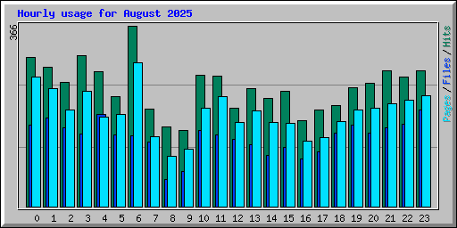 Hourly usage for August 2025